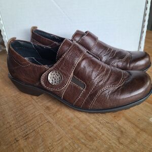 Romika Loafers Womens Size 37 Brown Distressed Leather Shoe Flat Rubber NEW